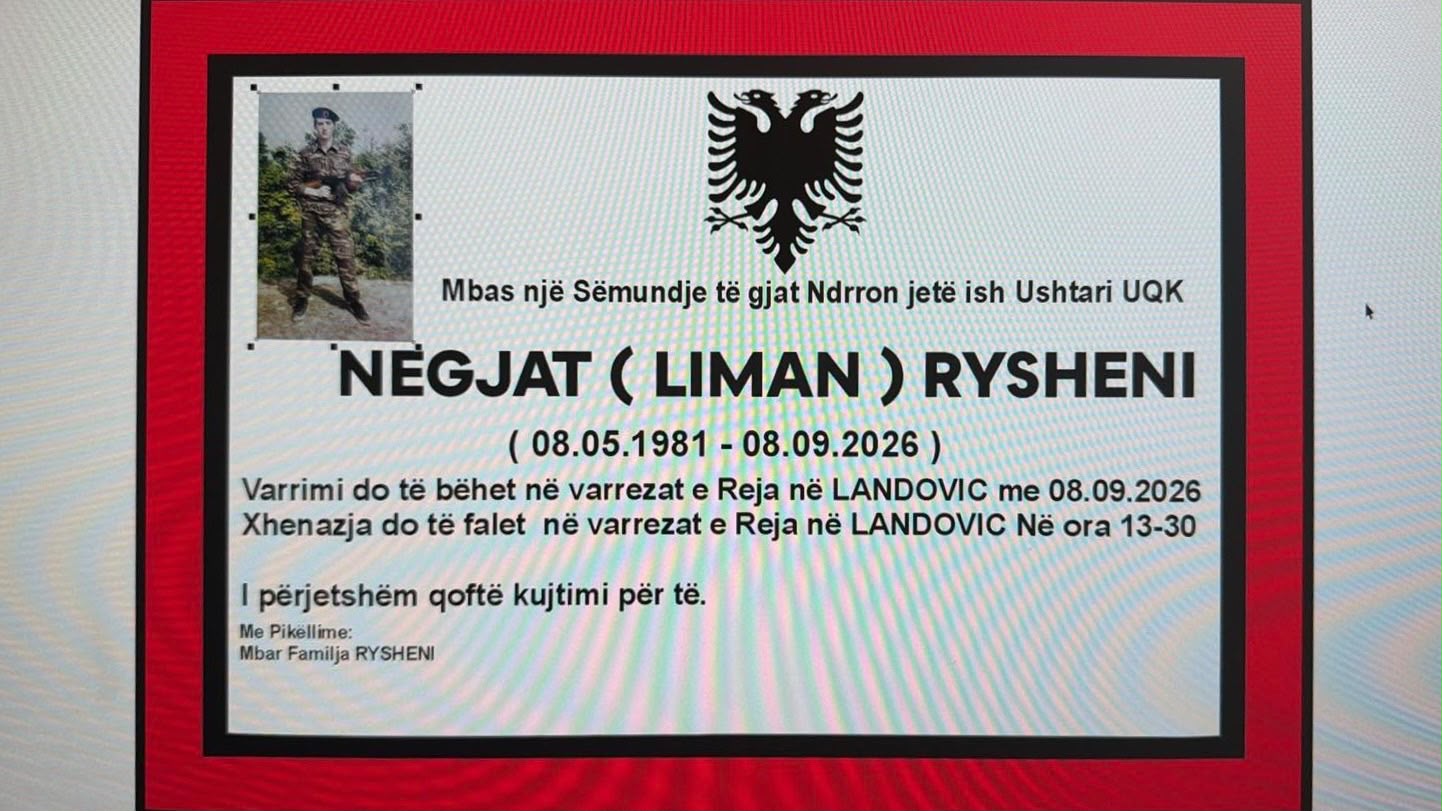 Njoftim për vdekjen