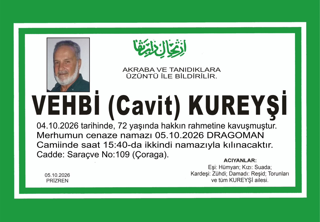 Njoftim për vdekjen