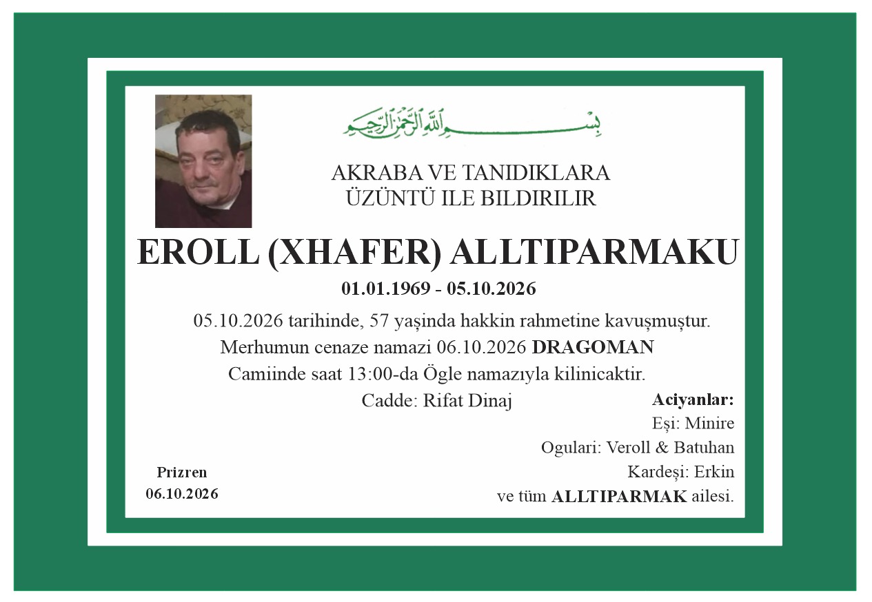 Njoftim për vdekjen