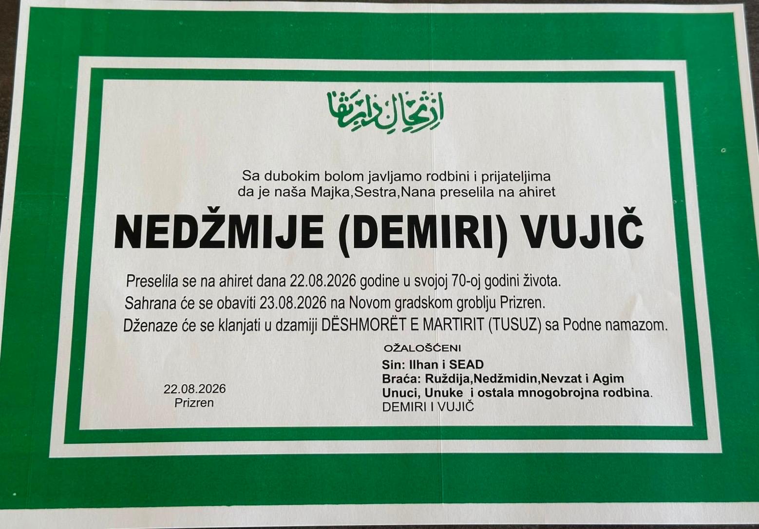 Nedzmije Ukë Vujic